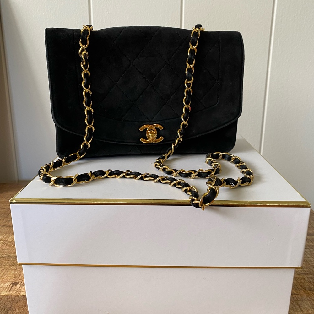 Chanel Black Mini Rectangular Diana Flap